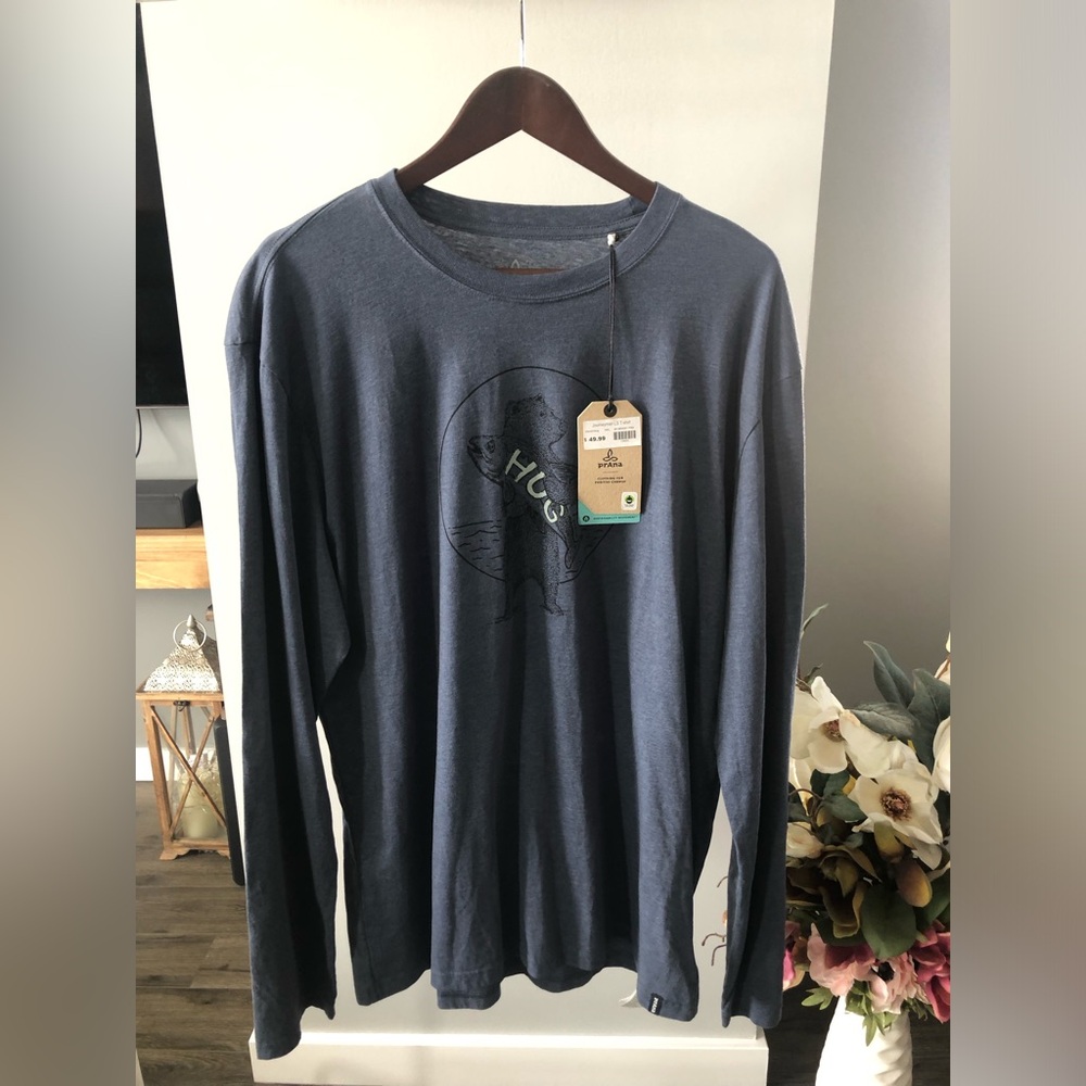 Prana Long-Sleeve Graphic Tee in Slate Blue
